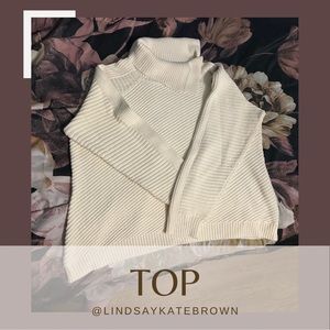 United States Sweaters Cream Sweater with Side Buttons